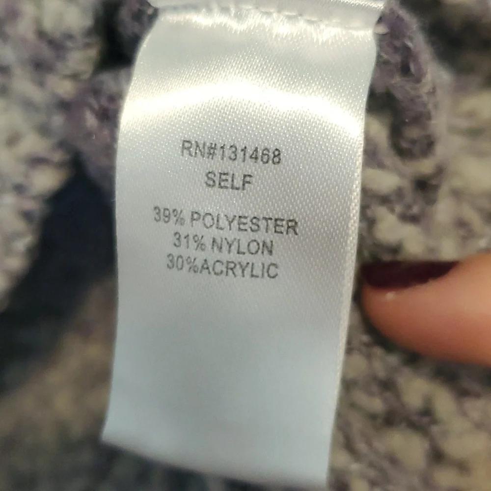 🎉 HP 🎉 Like New 💜 Fate, contrast Long sleeve crewneck sweater 💜 Wmn Medium - Picture 8 of 11